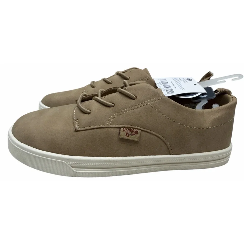 NWT OshKosh B'gosh Boy's Slip-On Faux Suede Putney Oxford Sneaker Tan Sz-3 Month